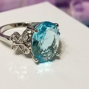 Blue Topaz Butterfly Ring